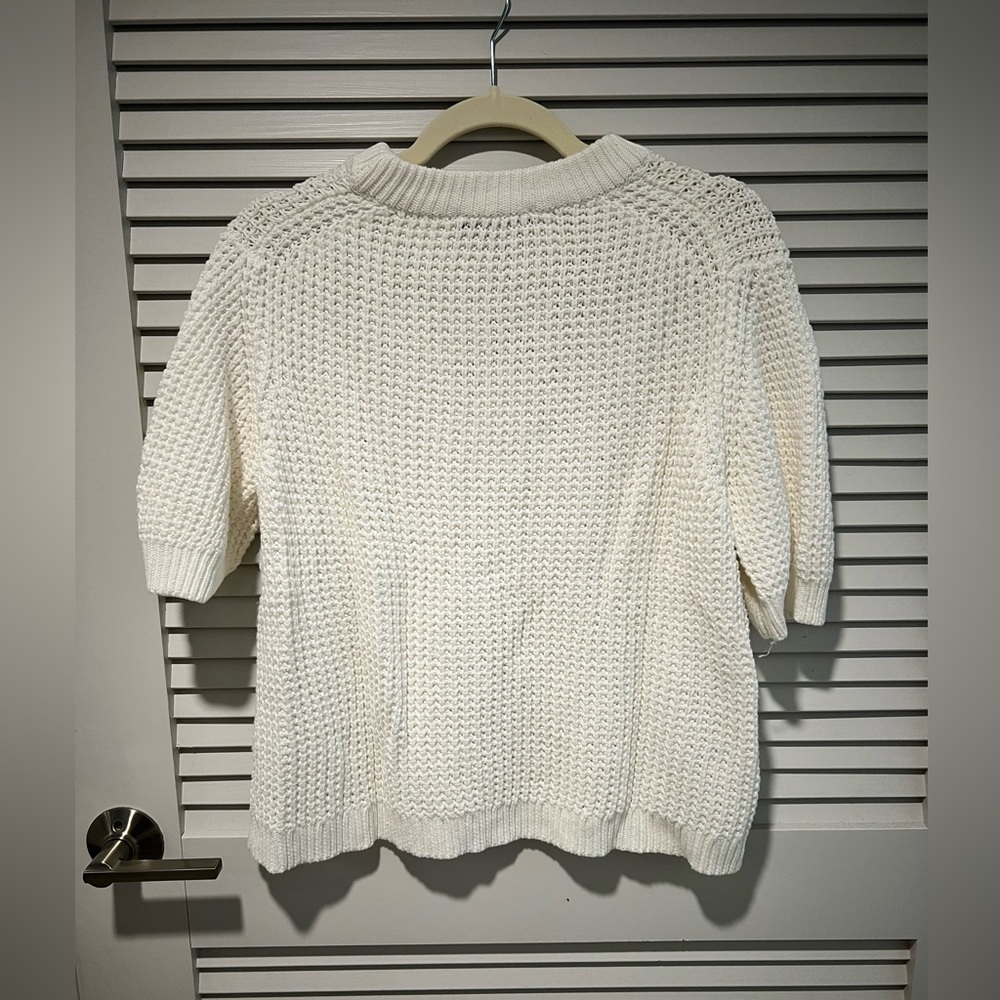 Short sleeve knit white sweater from French Connection.
